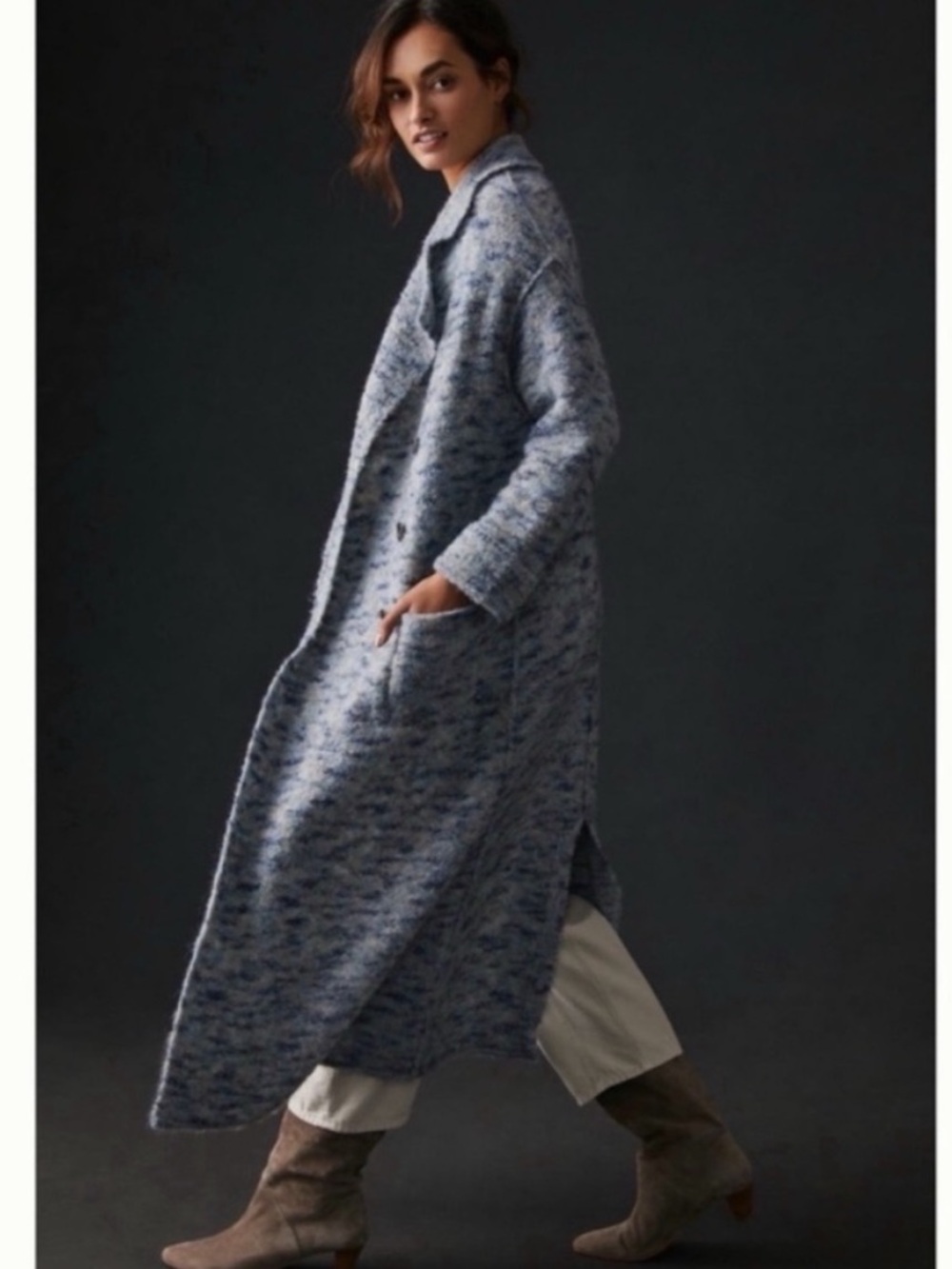 NWT Anthropologie Pilcro Lapel Double Breasted Oversized Long Coatigan Duster